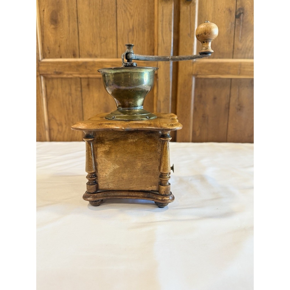 VTG Wood Dovetail Corners Coffee Grinder Hand Crank Mill Farmhouse Kitchen Decor - Picture 6 of 13